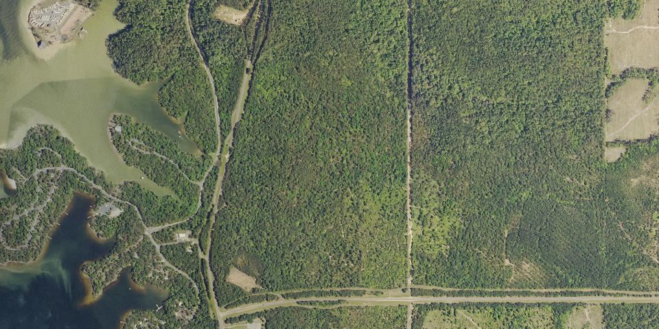 Real aerial photograph at South Toledo Bend State Park