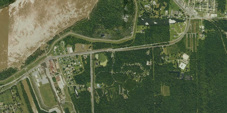 Real aerial photograph at St. Bernard State Park