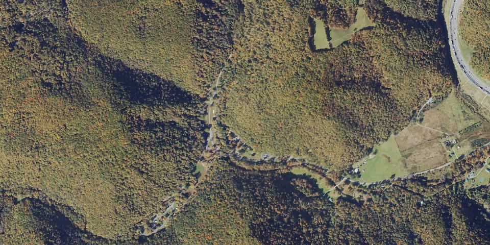 Real aerial photograph at Camp Creek State Park and Forest