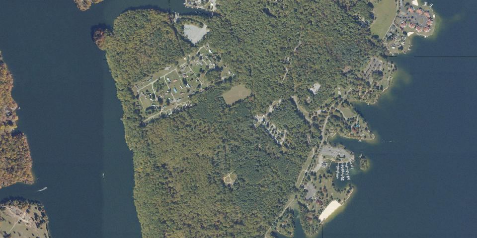Real aerial photograph at Claytor Lake State Park