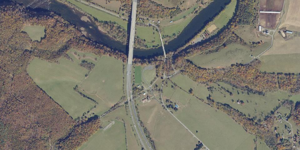 Real aerial photograph at Shot Tower State Park