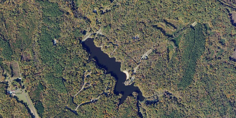 Real aerial photograph at Bear Creek Lake State Park