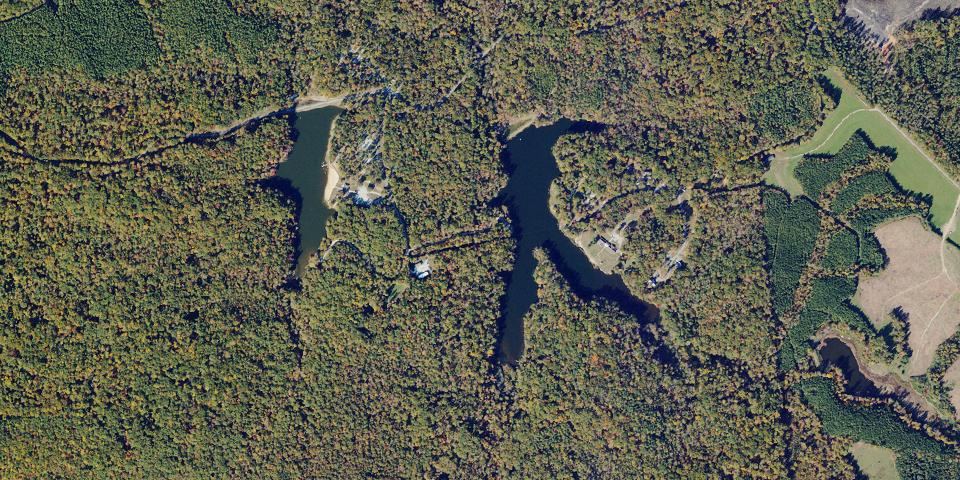 Real aerial photograph at Twin Lakes State Park