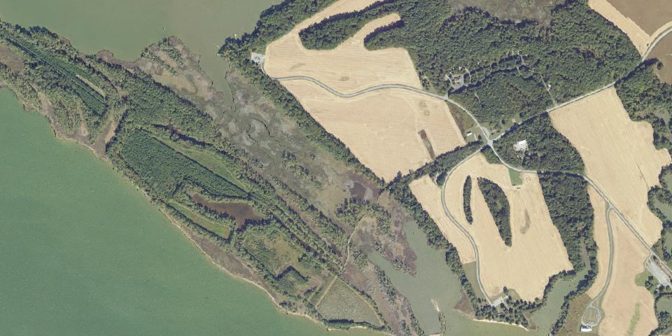 Real aerial photograph at Belle Isle State Park