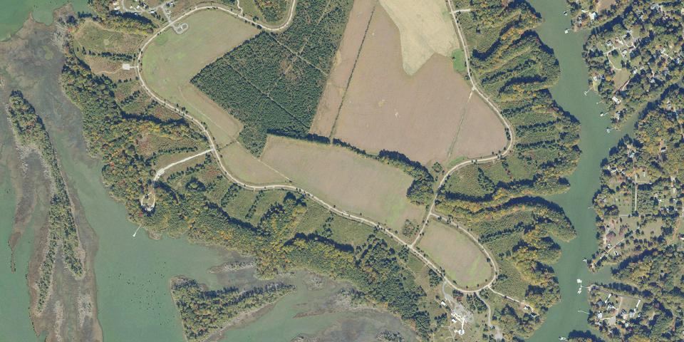 Real aerial photograph at Machicomoco State Park