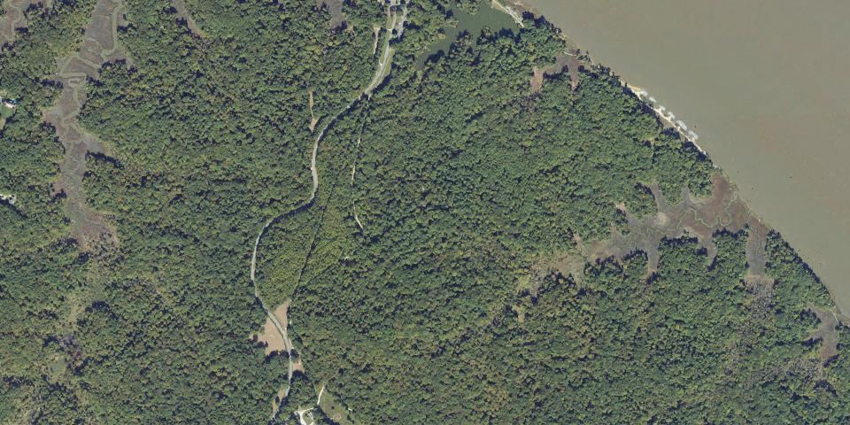 Real aerial photograph at York River State Park