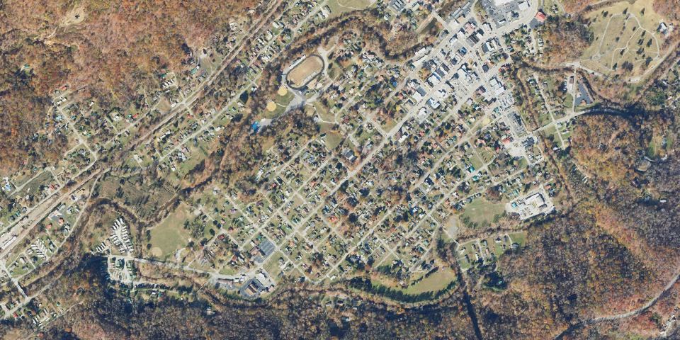 Real aerial photograph at Southwest Virginia Museum
