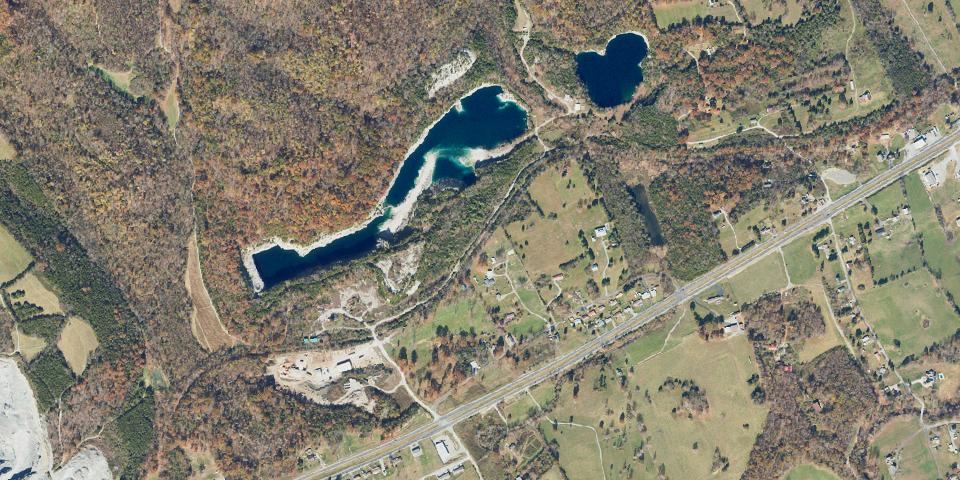 Real aerial photograph at Wilderness Road State Park