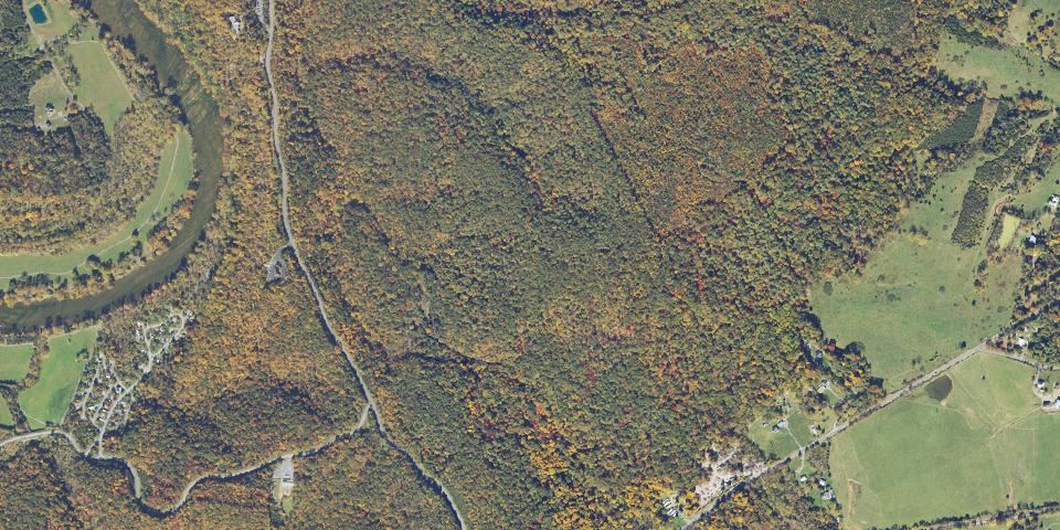 Real aerial photograph at Raymond R. "Andy" Guest, Jr. Shenandoah River State Park