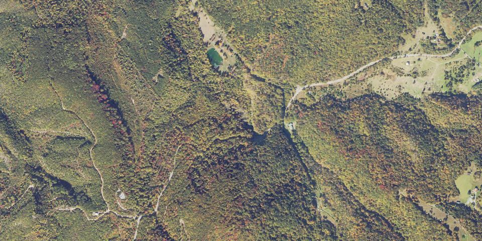 Real aerial photograph at Falling Spring Falls