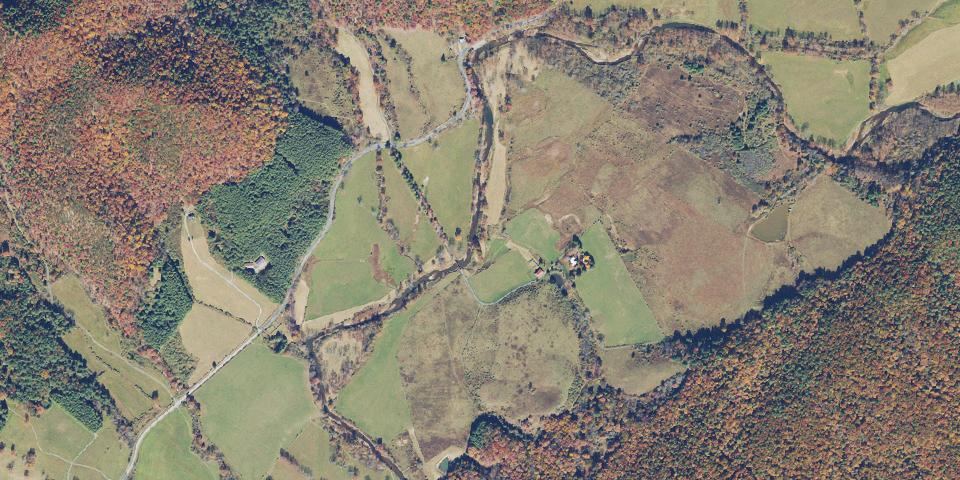Real aerial photograph at Hayfields State Park
