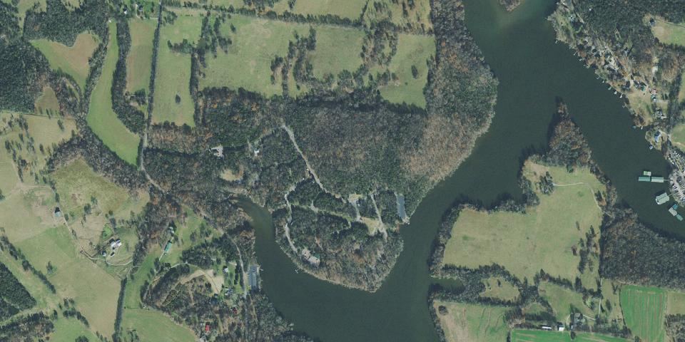 Real aerial photograph at Bledsoe Creek State Park
