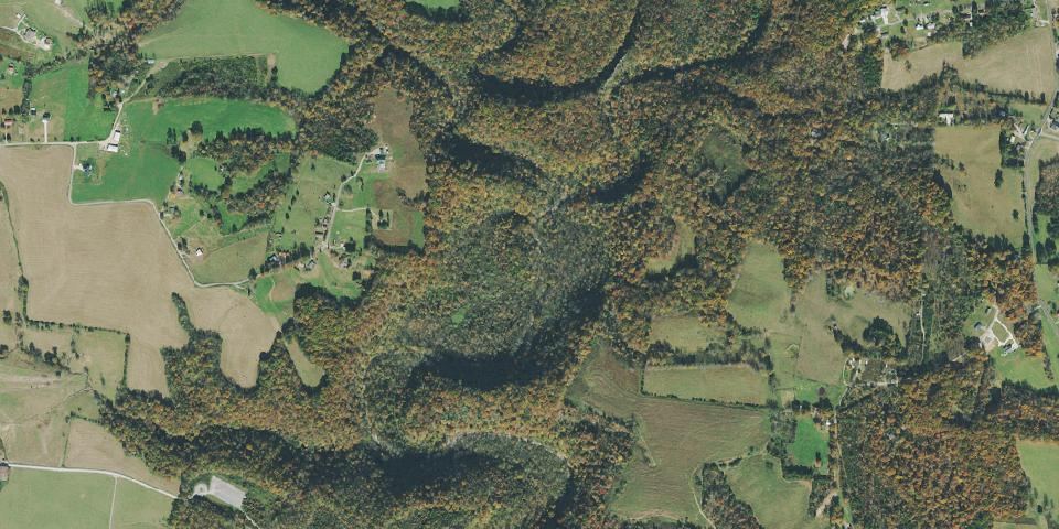 Real aerial photograph at Burgess Falls State Park