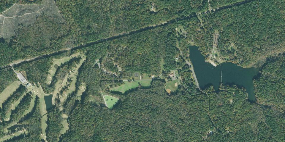 Real aerial photograph at Chickasaw State Park