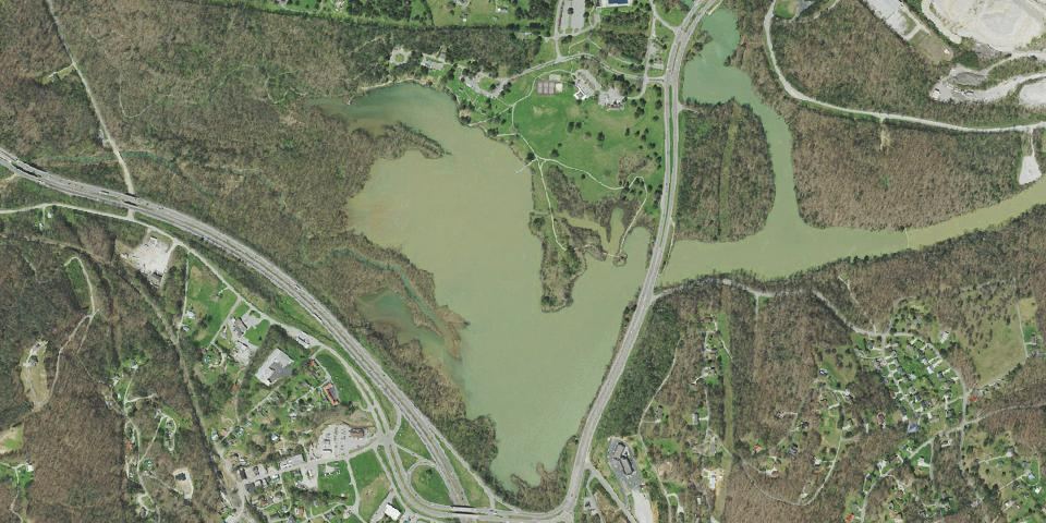 Real aerial photograph at Cove Lake State Park