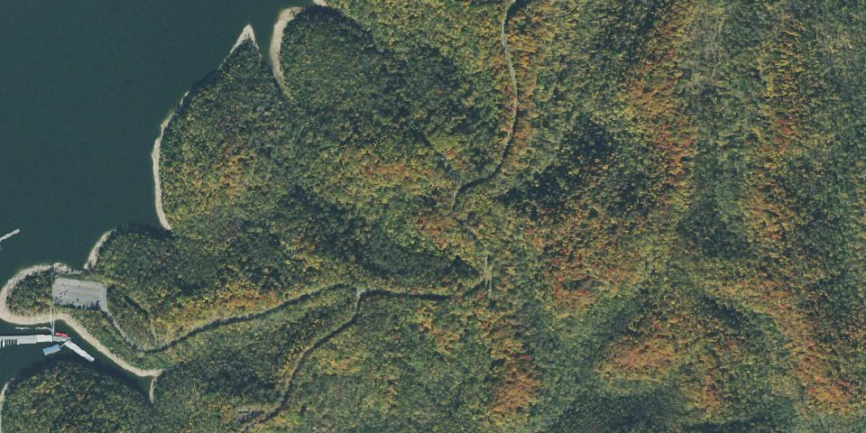 Real aerial photograph at Edgar Evins State Park