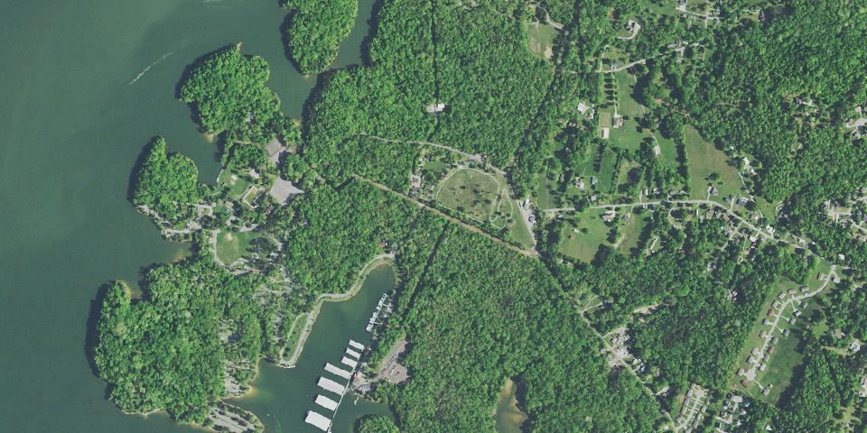 Real aerial photograph at Harrison Bay State Park
