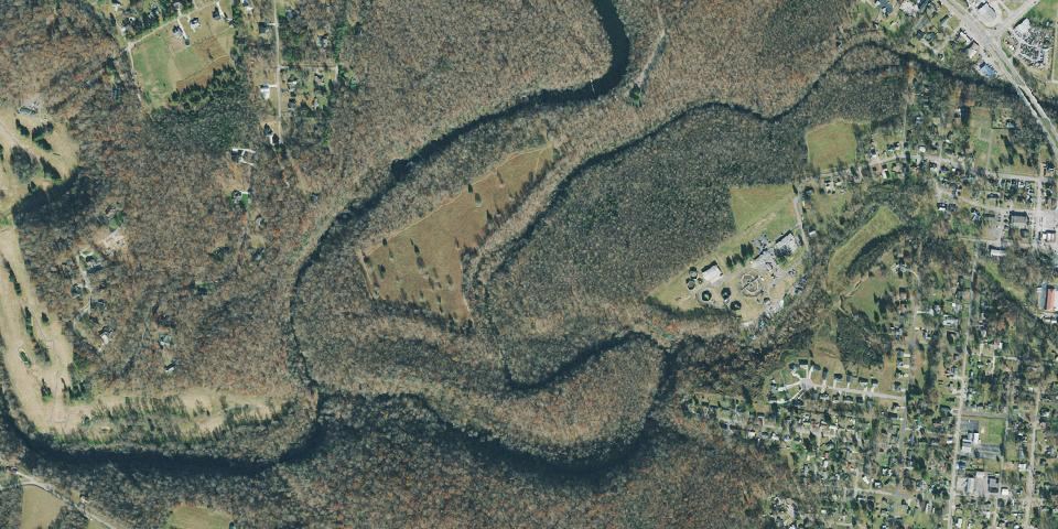 Real aerial photograph at Old Stone Fort State Archaeological Park