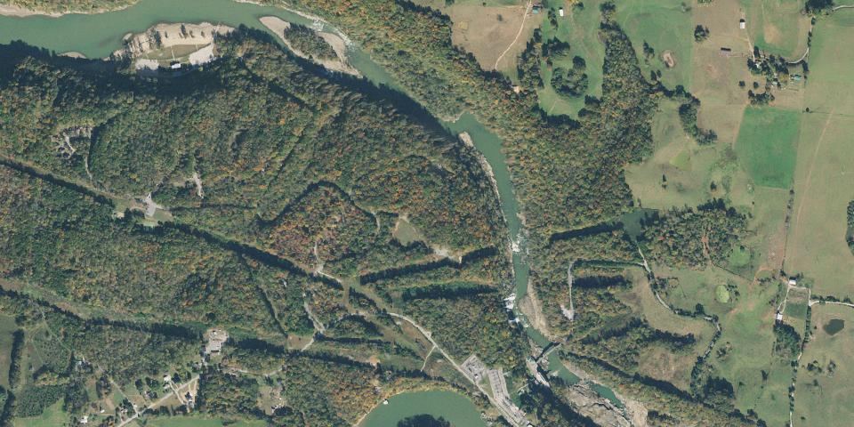 Real aerial photograph at Rock Island State Park