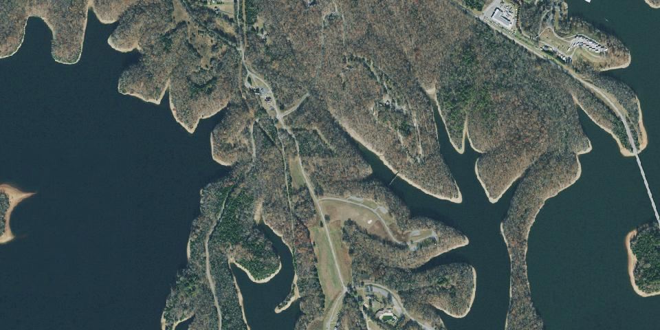 Real aerial photograph at Tims Ford State Park