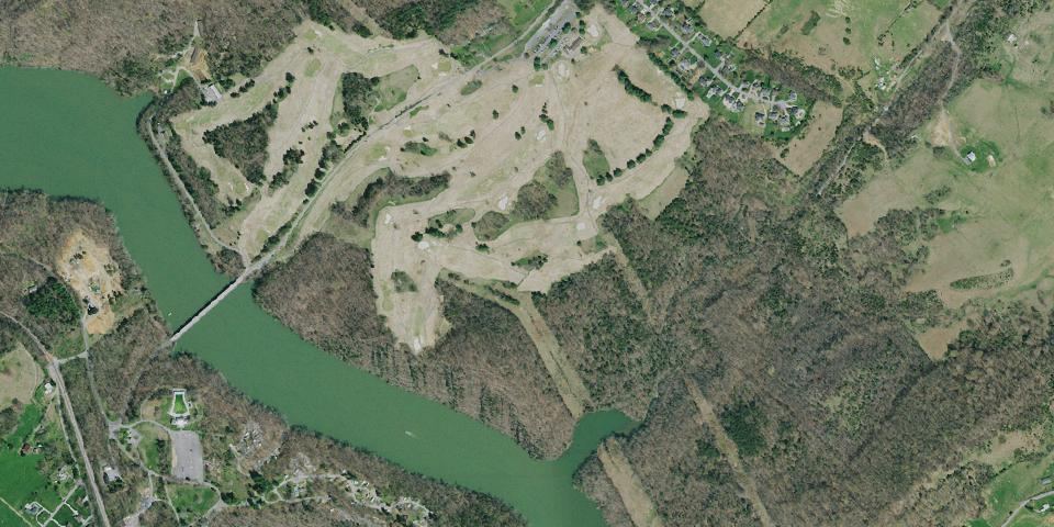Real aerial photograph at Warriors' Path State Park