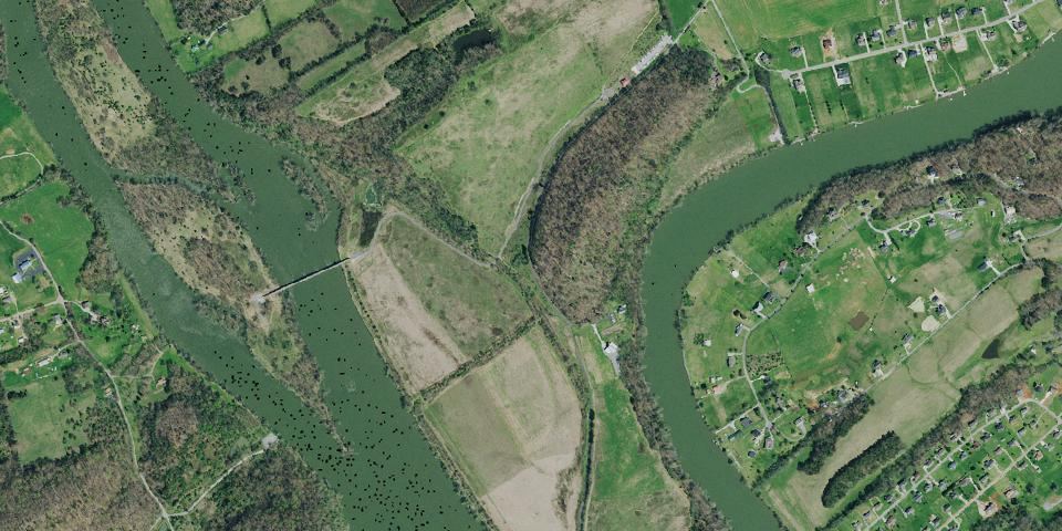 Real aerial photograph at Seven Islands State Birding Park