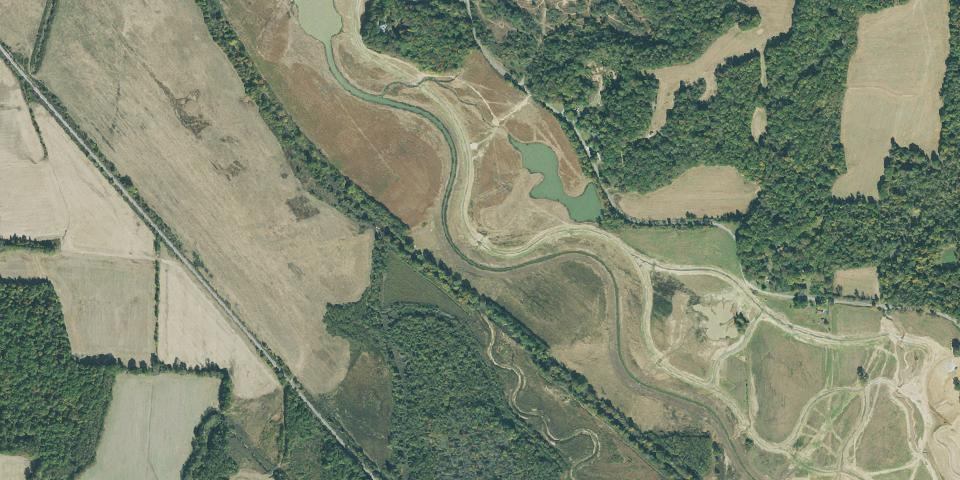 Real aerial photograph at Middle Fork Bottoms State Park