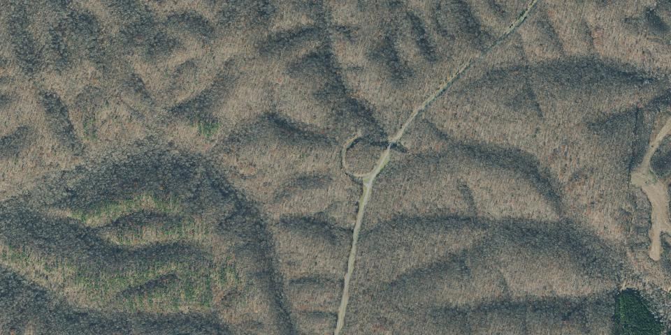 Real aerial photograph at Devil's Backbone State Park