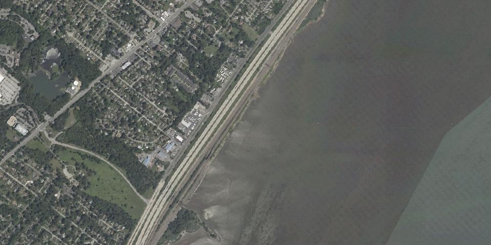 Real aerial photograph at Fox Point State Park
