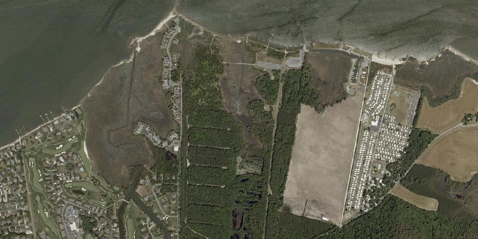 Real aerial photograph at Holts Landing State Park