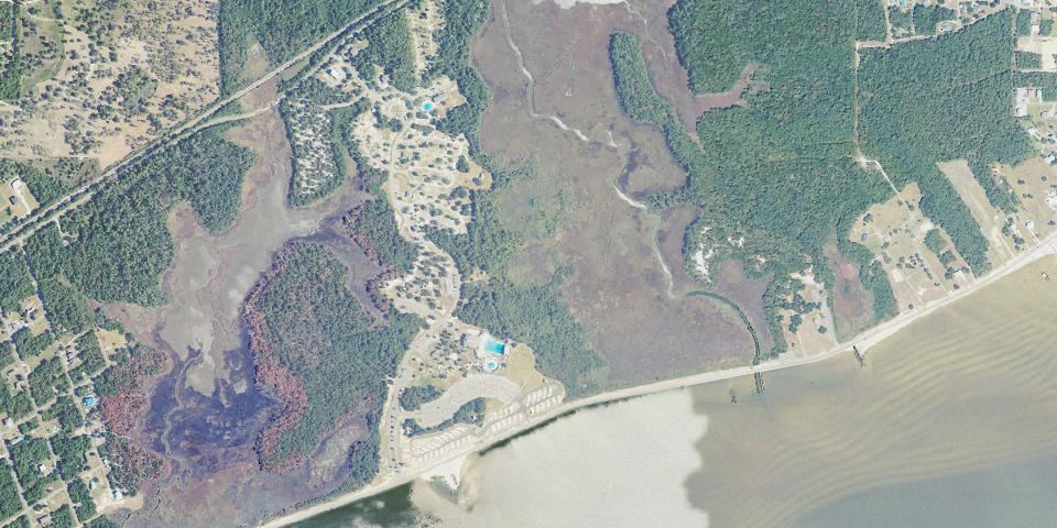 Real aerial photograph at Buccaneer State Park