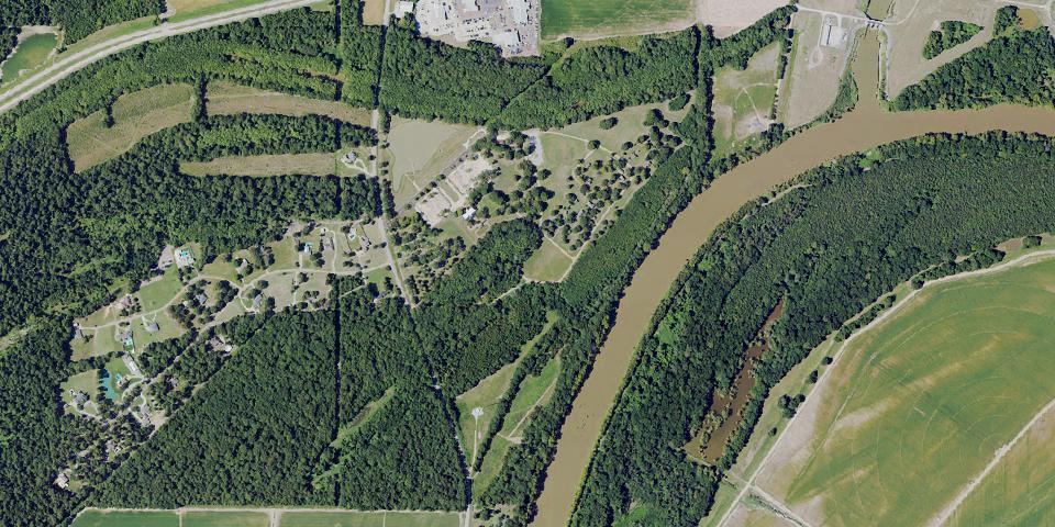Real aerial photograph at Florewood State Park