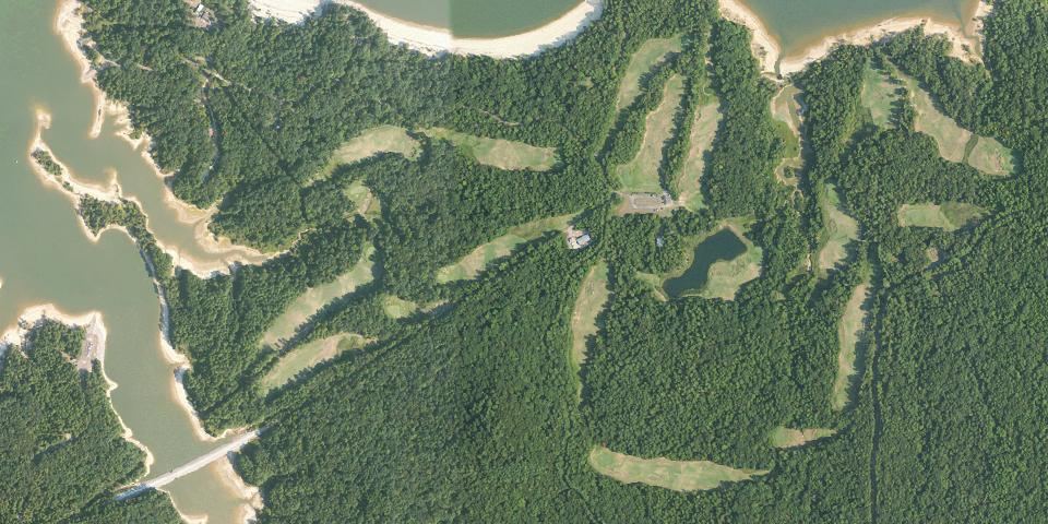 Real aerial photograph at Hugh White State Park