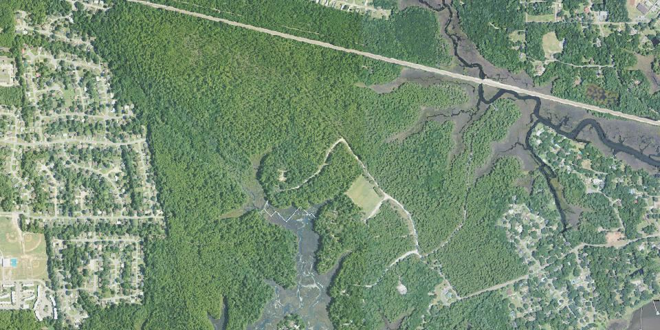 Real aerial photograph at Shepard State Park
