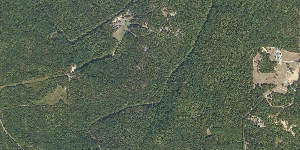 Real aerial photograph at Tishomingo State Park